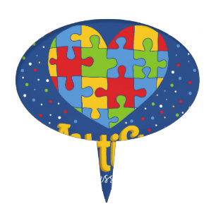 autism awareness month cake topper