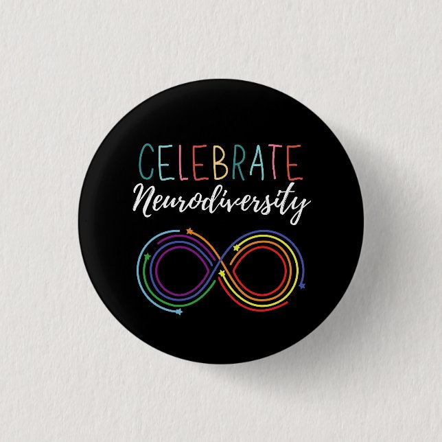 Autism Awareness Month Celebrate Neurodiversity Button (Front)