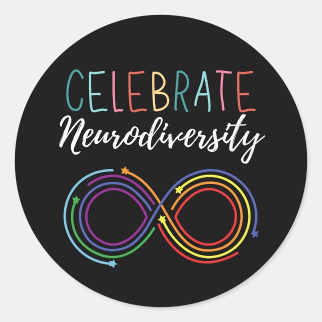 Autism Awareness Month Celebrate Neurodiversity Classic Round Sticker (Front)