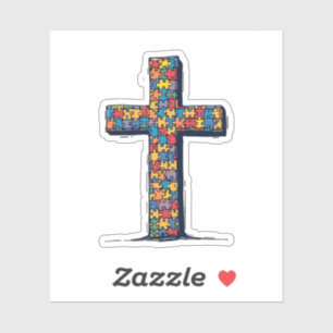Autism Awareness Month Christ Religion Jesus  Sticker