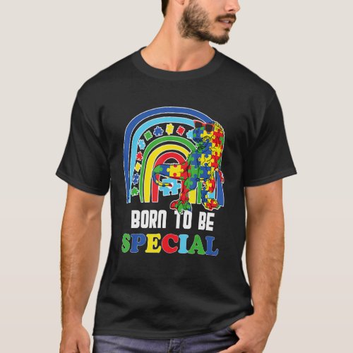 Autism Awareness Month Dinosaur Born Special Toddl T_Shirt