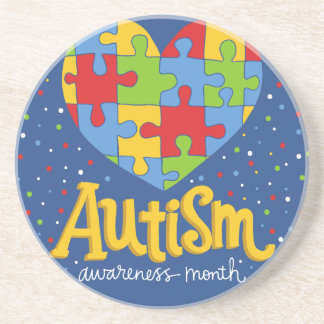 autism awareness month drink coaster