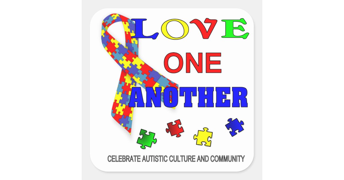 Autism Awareness Month Logo Square Sticker 7686