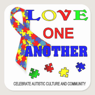 Autism awareness Month Logo Square Sticker