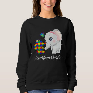Autism Awareness Month Mama Papa Elephant Love Nee Sweatshirt
