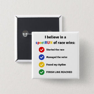 Autism Awareness Month Marathon Autistic Runner Button