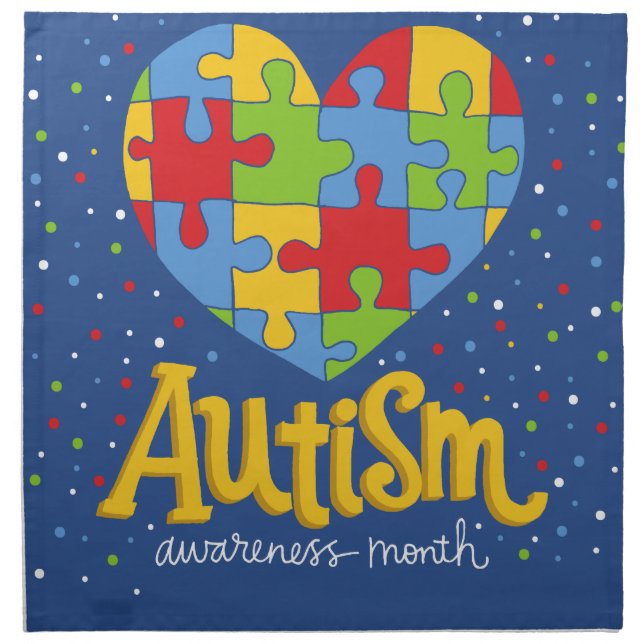 autism awareness month napkin (Front)