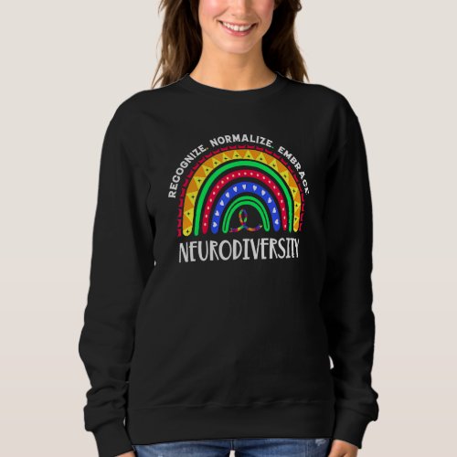 Autism Awareness Month Neurodiversity Rainbow Boho Sweatshirt