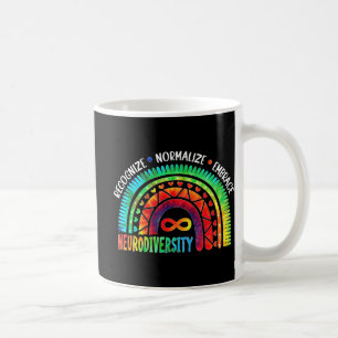 Autism Awareness Month Neurodiversity Rainbow Tie Coffee Mug
