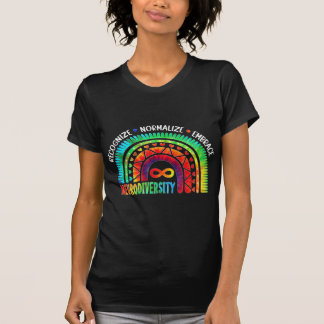 Autism Awareness Month Neurodiversity Rainbow Tie  T-Shirt