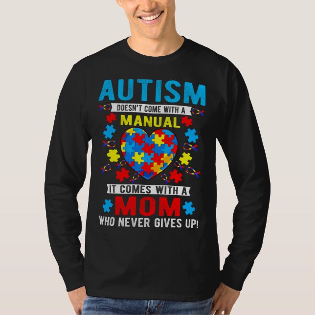 Autism Awareness Month Proud Autism Mom Mama Suppo T-Shirt (Front)