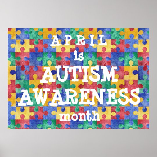 Autism Awareness month puzzle poster | Zazzle.com
