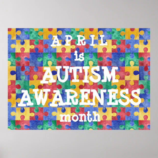 Autism Awareness month puzzle poster | Zazzle