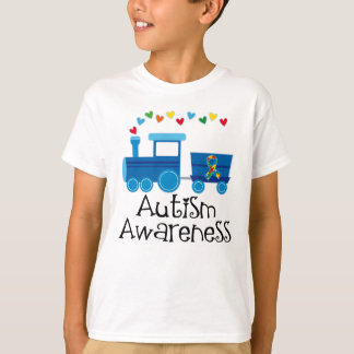 Autism Awareness Month Puzzle Ribbon Train T-Shirt