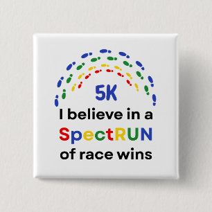 Autism Awareness Month Race Run Marathon Running Button