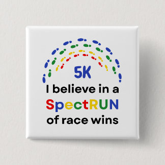 Autism Awareness Month Race Run Marathon Running Button