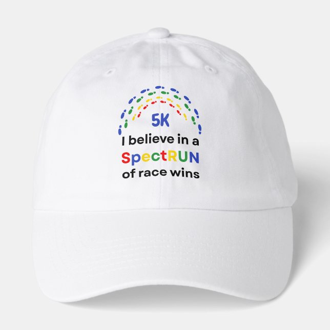 Autism Awareness Month Race Run Marathon Running Hat (Front)