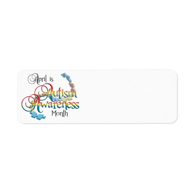 Autism Awareness Month Return Address Label (Front)