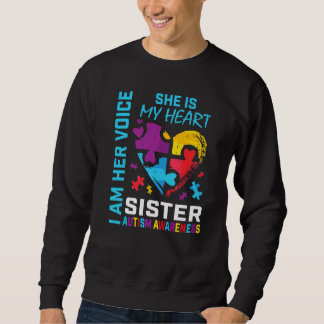Autism Awareness Month Sister Puzzle Piece Heart S Sweatshirt