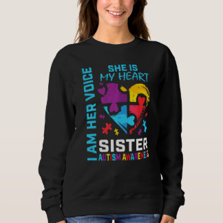 Autism Awareness Month Sister Puzzle Piece Heart S Sweatshirt