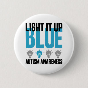 Autism Awareness Month Support Light It Up Blue Button