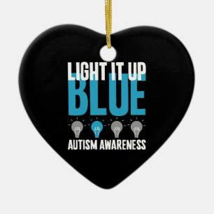 Autism Awareness Month Support Light It Up Blue Ceramic Ornament
