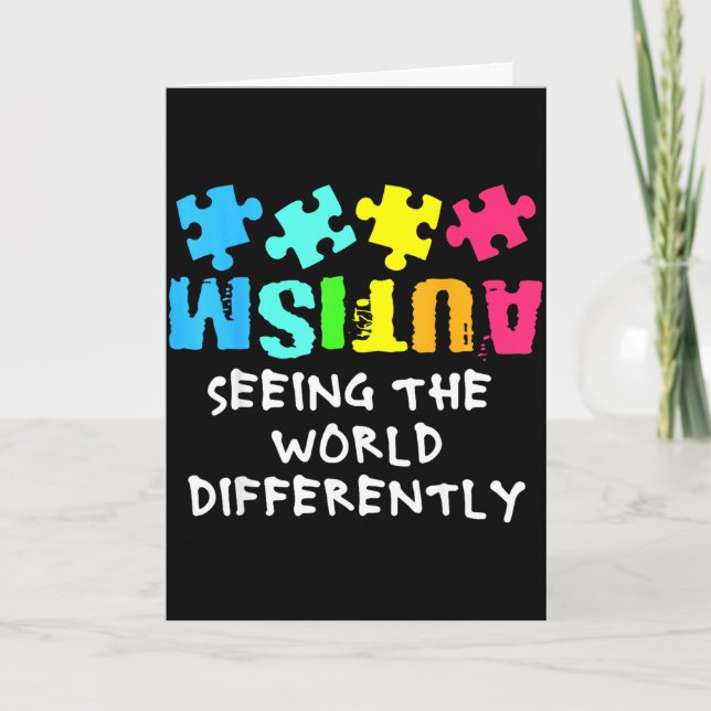 Autism Awareness Month Support Seeing The World Di Card (Front)