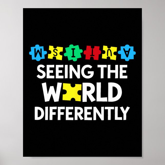 Autism Awareness Month Support Seeing The World Di Poster (Front)