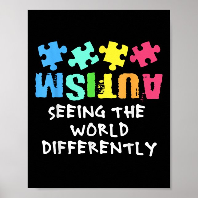 Autism Awareness Month Support Seeing The World Di Poster (Front)