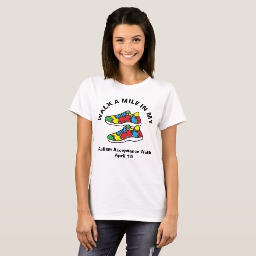Autism Awareness Month Walk Shoes T_Shirt