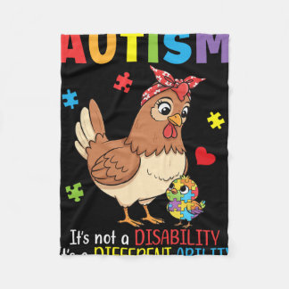Autism Awareness Mother Chicken Different Ability  Fleece Blanket
