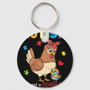 Autism Awareness Mother Chicken Different Ability  Keychain
