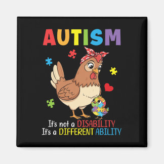 Autism Awareness Mother Chicken Different Ability  Magnet