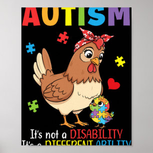 Autism Awareness Mother Chicken Different Ability Poster