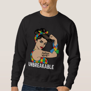 Autism Awareness Mother Mom Unbreakable Strong Wom Sweatshirt