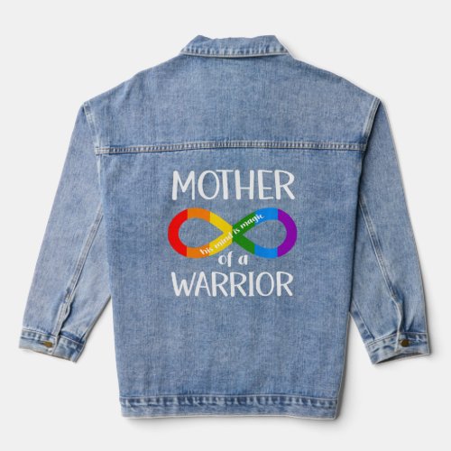 Autism Awareness Mother Of A Warrior Pullover Denim Jacket