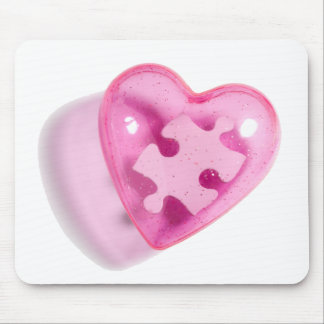 Autism Awareness Mousepad Pink Puzzle Heart