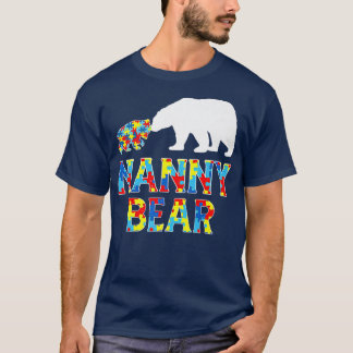Autism Awareness Nanny Bear Support Autistic Premi T-Shirt