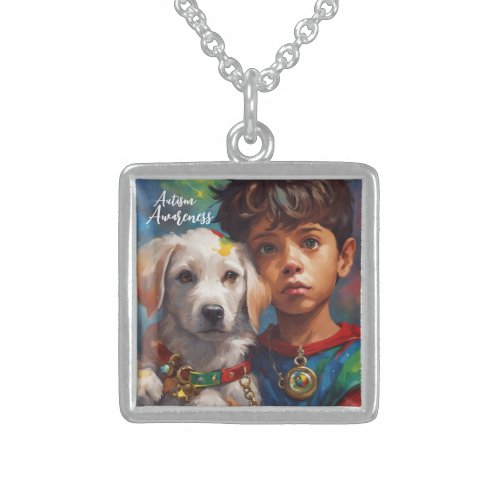 Autism Awareness  Necklace sterling silver
