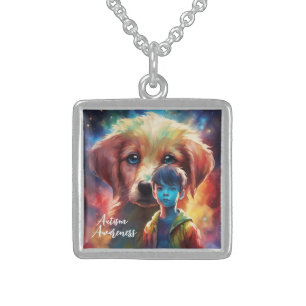 Autism Awareness  Necklace sterling silver