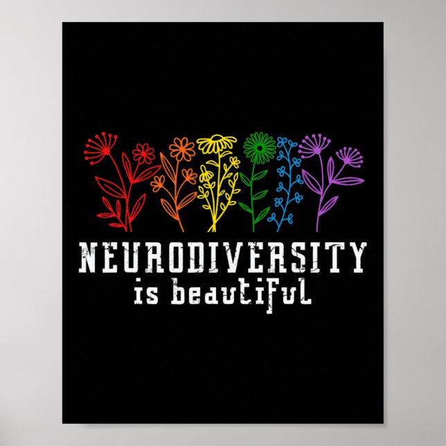Autism Awareness Neurodiversity Is Beautiful ADHD  Poster (Front)
