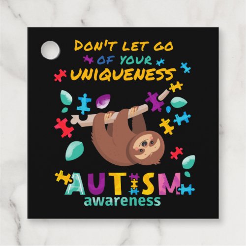 Autism Awareness Never Let Go Favor Tags