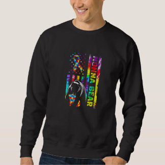 Autism Awareness Nonna Bear Autistic American Flag Sweatshirt