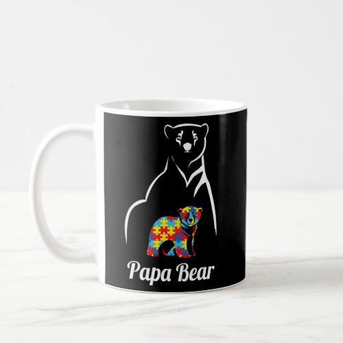 Autism Awareness Papa Bear Dad Coffee Mug