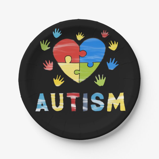 Autism awareness paper plates (Front)