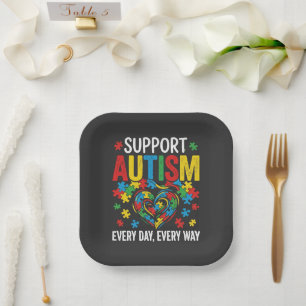 Autism awareness paper plates