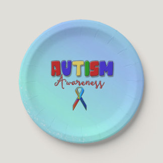 Autism Awareness Paper Plates 7"