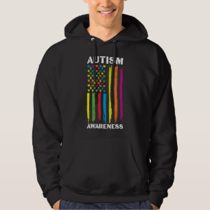Autism Awareness Patriotic American Flag Hoodie