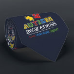 Autism Awareness Pattern Puzzles Red Yellow Blue Neck Tie<br><div class="desc">Customize this colorful Red, Yellow, Blue, Green, and White Autism Awareness Support Design with your Text by clicking the "Personalize" button above. For many people, Autism Awareness comes around in April, for some, the awareness is everyday. This Autism Awareness Support design says Autism Awareness. Love Understand, Support. Wear it with...</div>