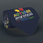 Autism Awareness Pattern Puzzles Red Yellow Blue Neck Tie<br><div class="desc">Customize this colorful Red, Yellow, Blue, Green, and White Autism Awareness Support Design with your Text by clicking the "Personalize" button above. For many people, Autism Awareness comes around in April, for some, the awareness is everyday. This Autism Awareness Support design says Autism Awareness. Love Understand, Support. Wear it with...</div>